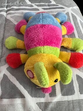 Kellytoy Rainbow Plush Caterpillar - Pink, Yellow, Green, Blue, Red